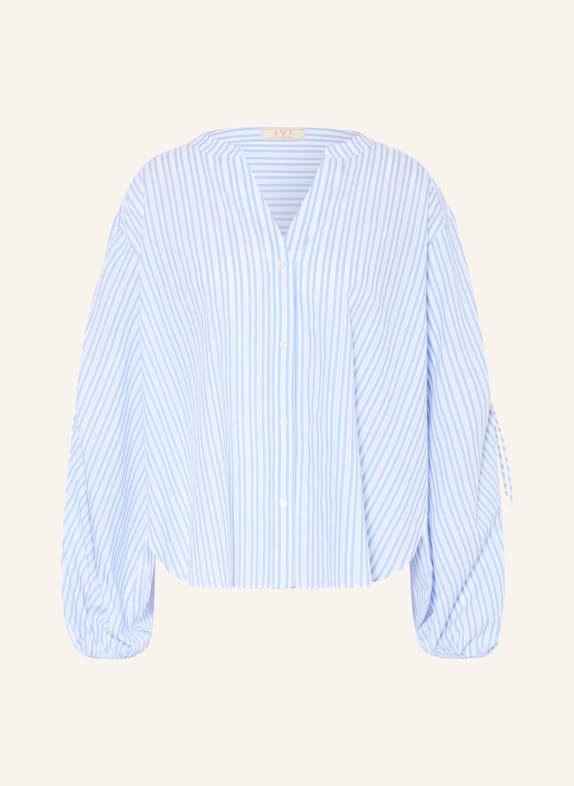 IVI collection chemisier BLANC / BLEU CLAIR