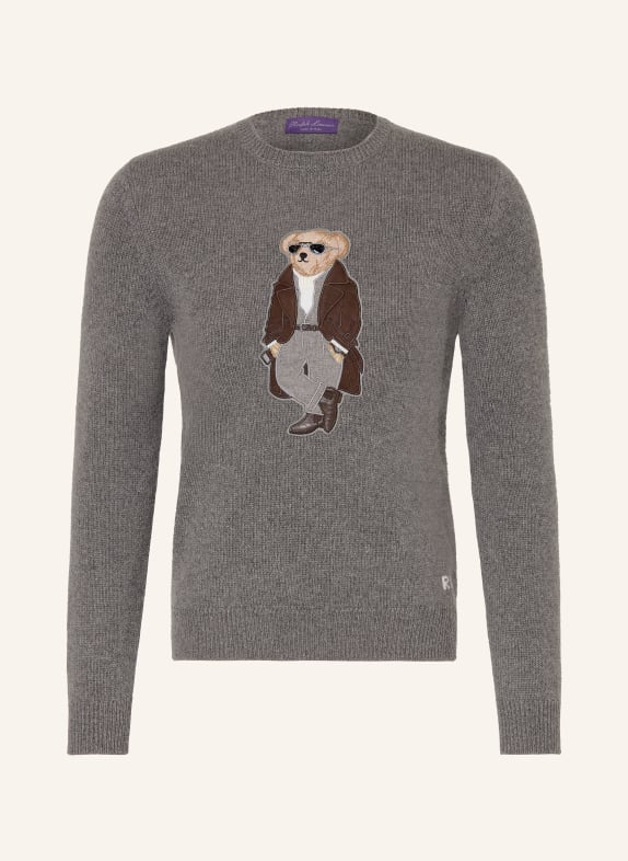 RALPH LAUREN PURPLE LABEL Cashmere-Pullover DUNKELGRAU