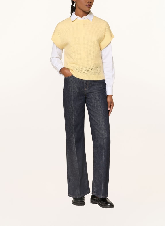 (THE MERCER) N.Y. Gebreid shirt van kasjmier GEEL