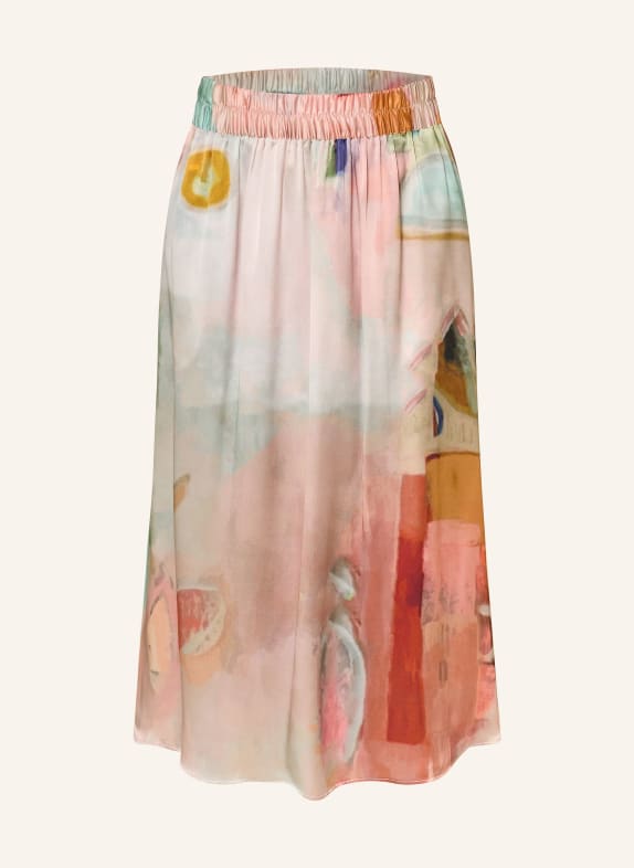 (THE MERCER) N.Y. hedvábná sukně SVĚTLE RŮŽOVÁ / TMAVĚ ČERVENÁ / TMAVĚ ŽLUTÁ