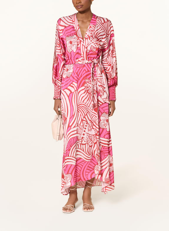 Poupette St Barth KRISTEN beach dress with wrap-around look FUCHSIA / ROSE / PINK