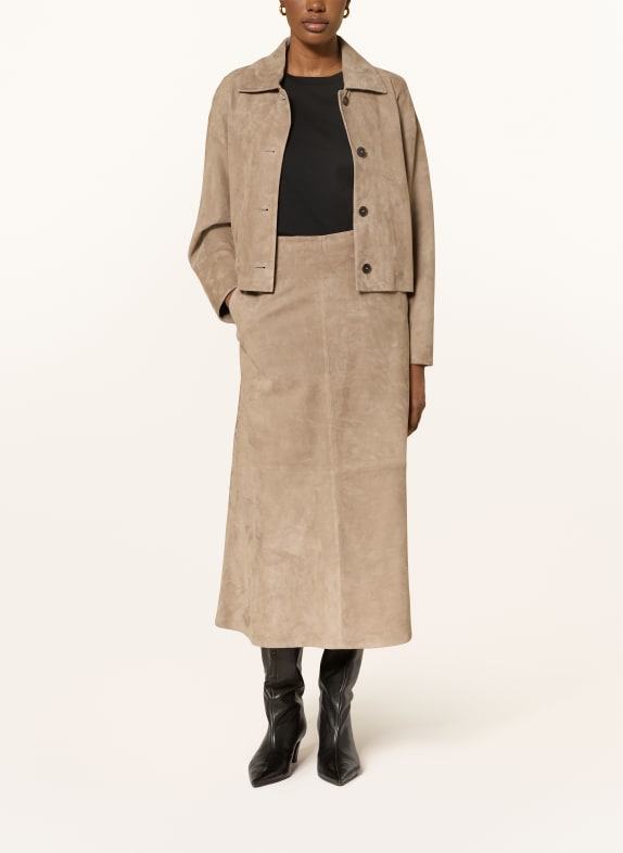 windsor. leren rok CAMEL