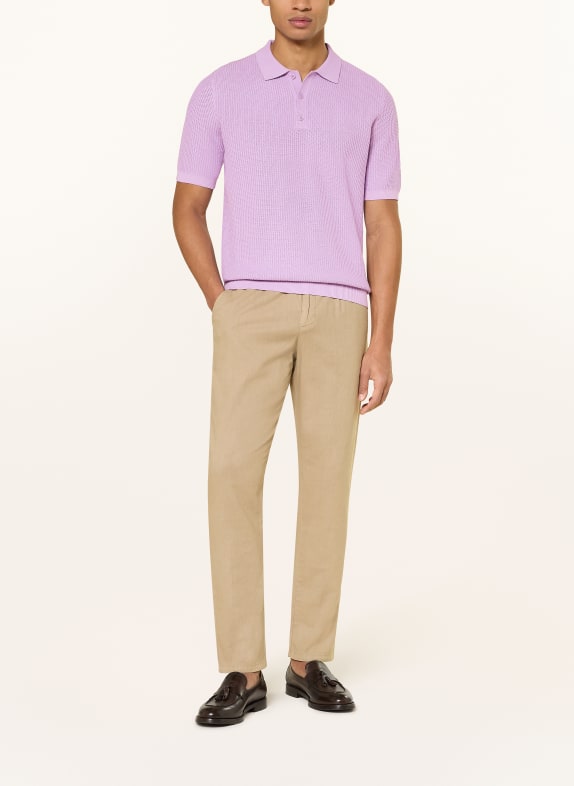 PAUL Tricou polo din tricot MOV DESCHIS