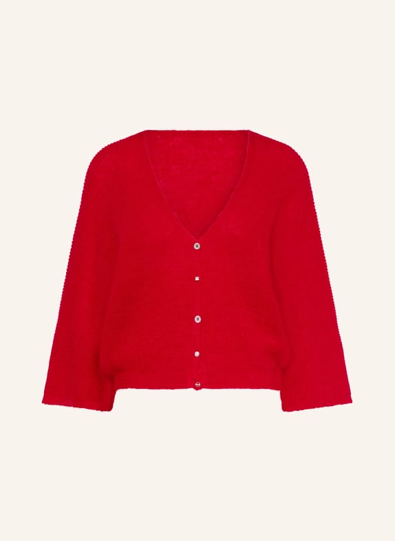 ba&sh Pullover ISAAC mit Mohair und Schmucksteinen DUNKELROT