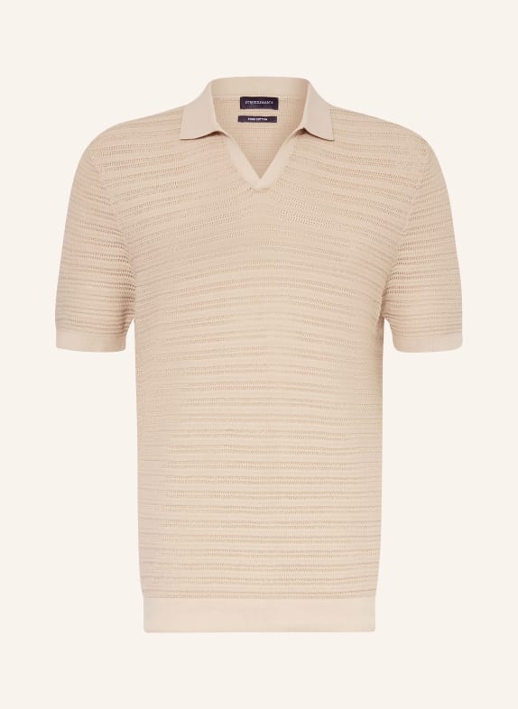 STROKESMAN'S Strick-Poloshirt BEIGE