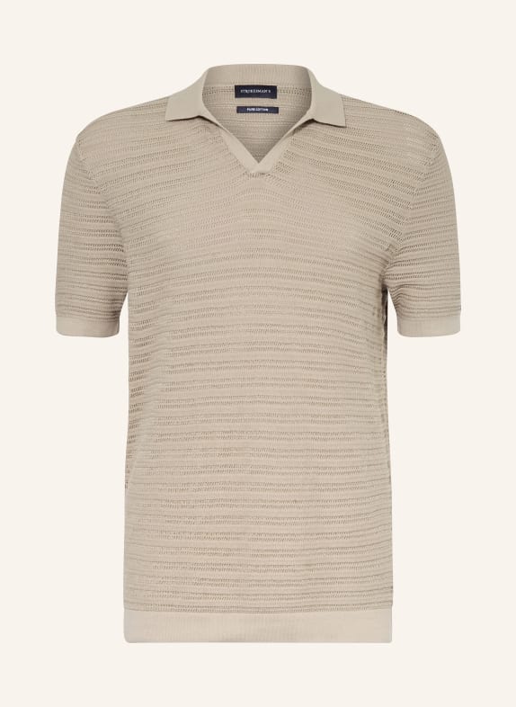 STROKESMAN'S Strick-Poloshirt KHAKI