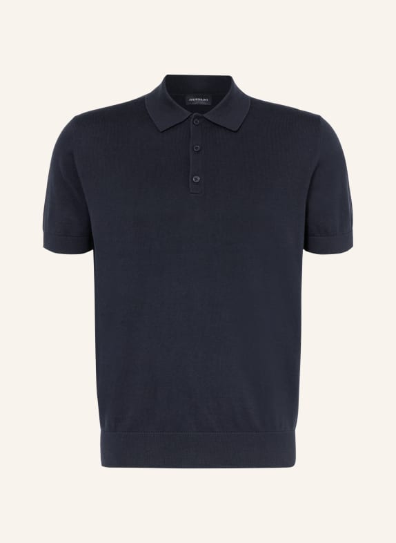STROKESMAN'S Strick-Poloshirt DUNKELBLAU