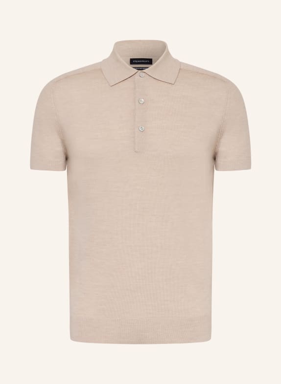 STROKESMAN'S Strick-Poloshirt BEIGE