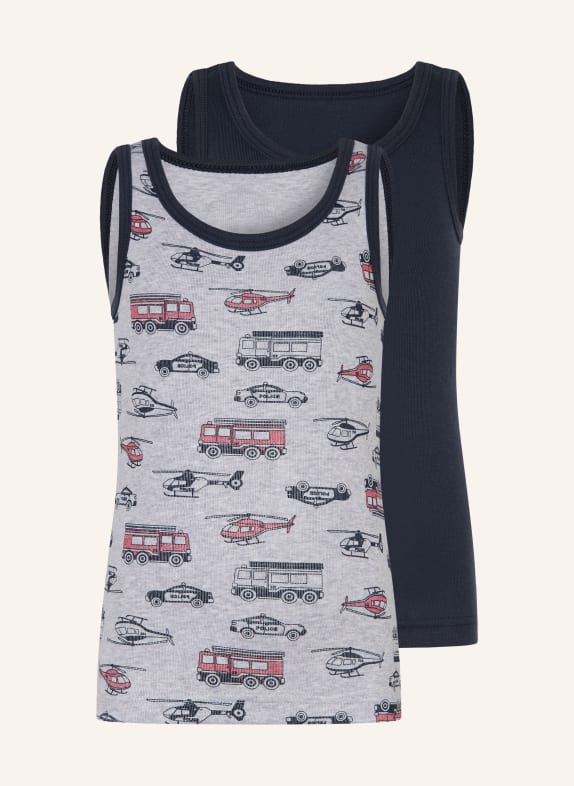 Sanetta 2er-Pack Unterhemden DUNKELBLAU / HELLGRAU / ROT