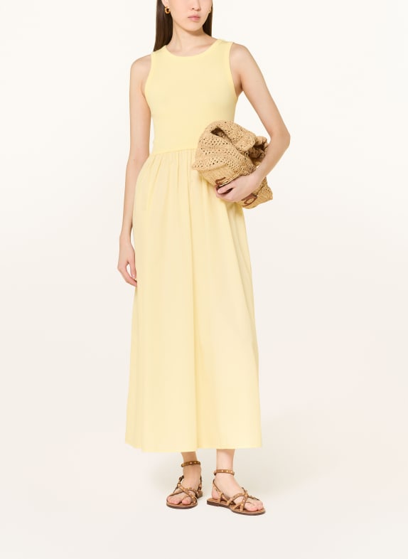 MRS & HUGS Sukienka z mieszanki materiałów ŻÓŁTY