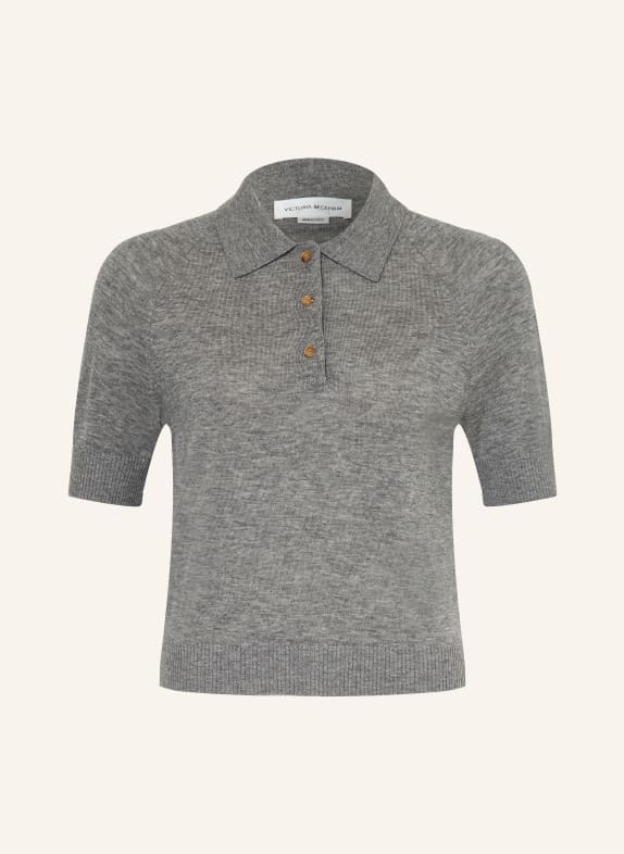 VICTORIA BECKHAM Pletené polo tričko ŠEDÁ