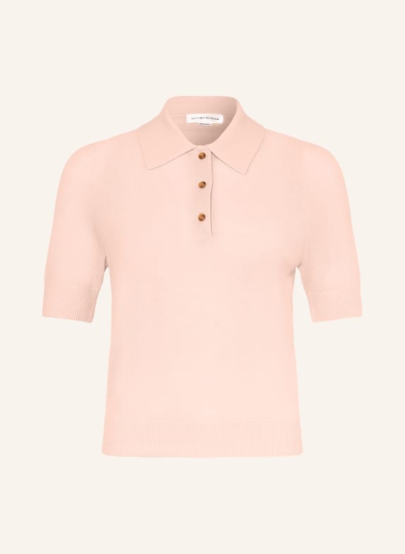 VICTORIA BECKHAM Strick-Poloshirt ROSÉGOLD