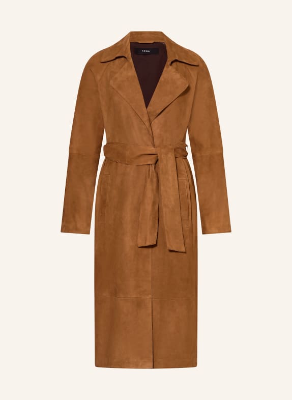 ARMA Leather trench coat COGNAC