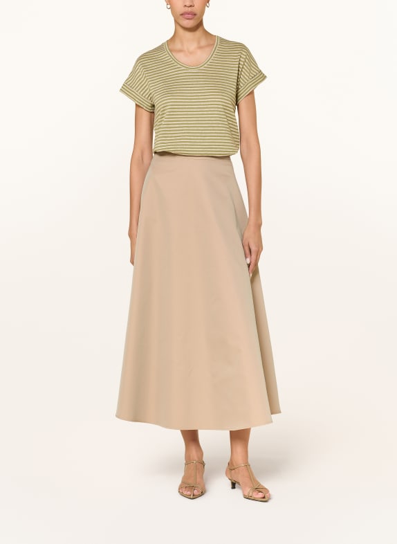 LUISA CERANO Gebreid shirt van linnen BEIGE / GROEN