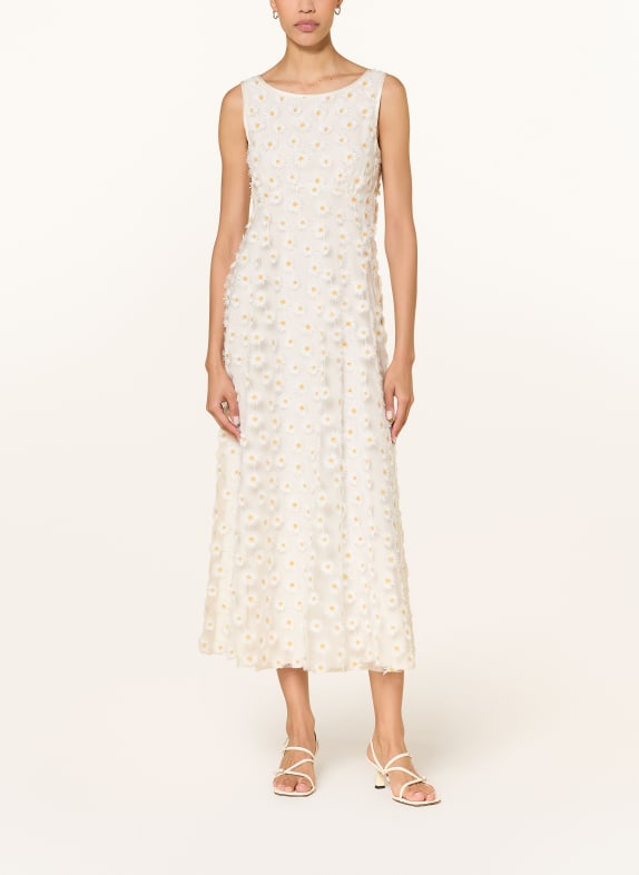 LUISA CERANO Robe en maille CRÈME / JAUNE CLAIR / BLANC