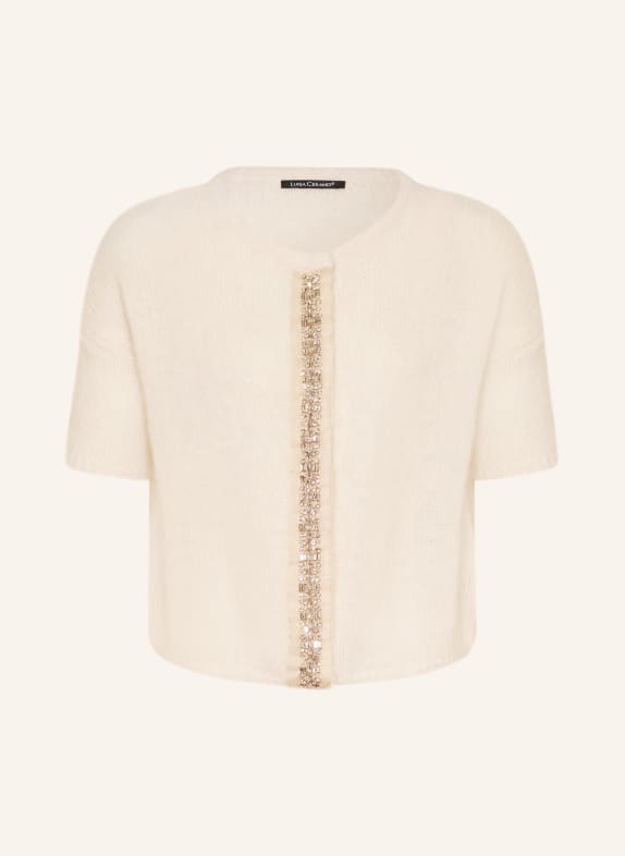 LUISA CERANO Vest met alpaca en sierstenen ECRU