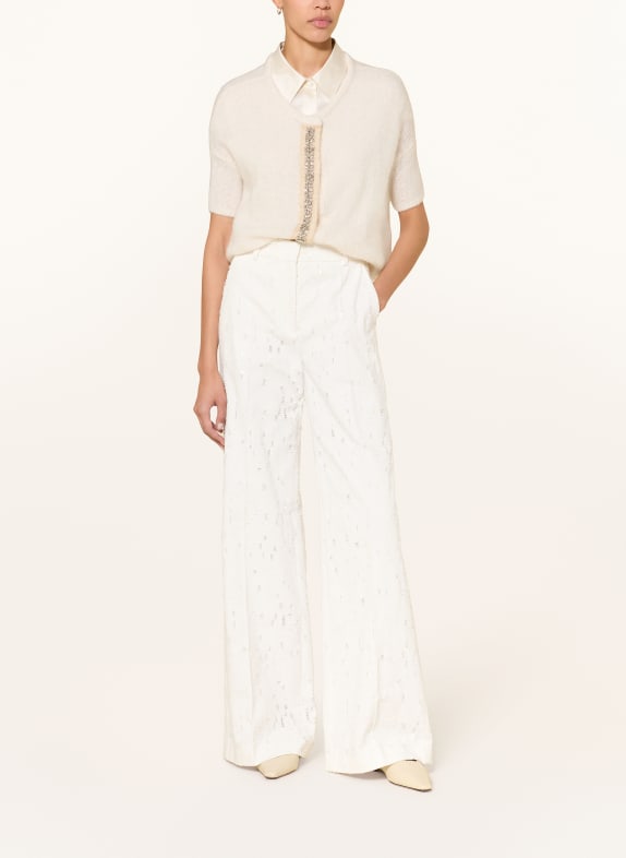 LUISA CERANO Wide Leg Jeans mit Pailletten 100 WHITE