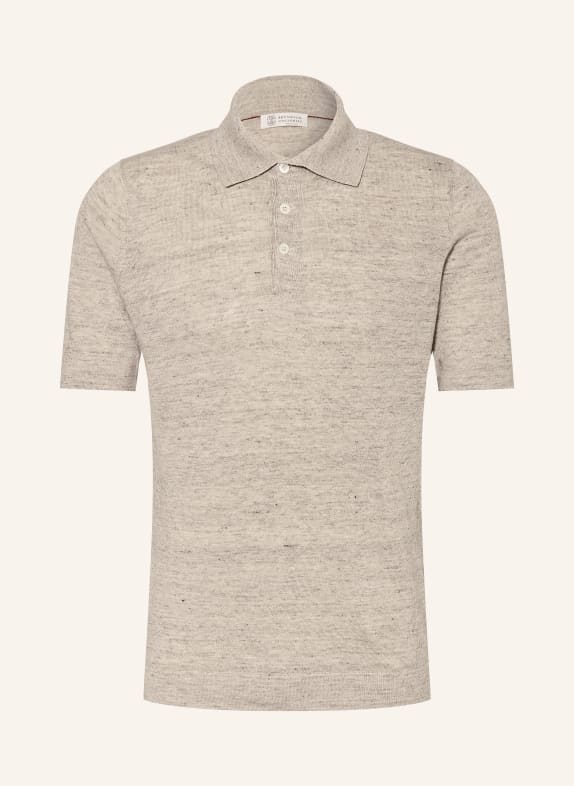BRUNELLO CUCINELLI Strick-Poloshirt Regular Fit GRAU