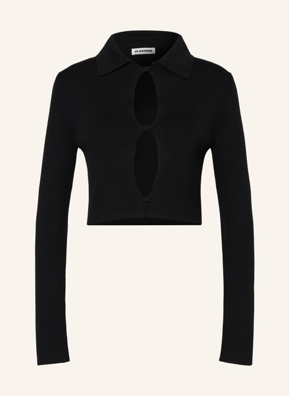 JIL SANDER Cropped-Strickjacke SCHWARZ