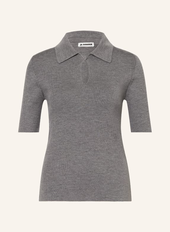 JIL SANDER knitted polo shirt GRAY