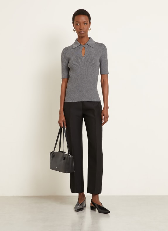 JIL SANDER Gebreid poloshirt GRIJS
