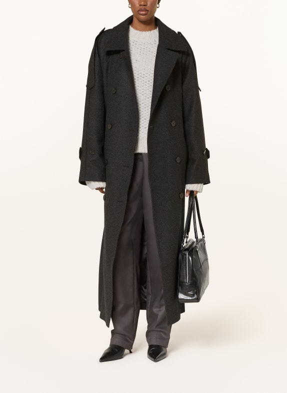 black palms Mantel CADY DUNKELGRAU