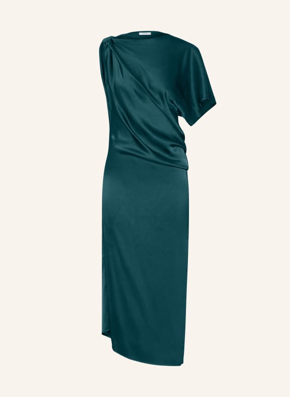 REISS Saténové šaty KENZIE TMAVĚ ZELENÁ