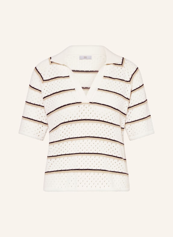 RIANI Polo en maille BLANC / BEIGE / NOIR