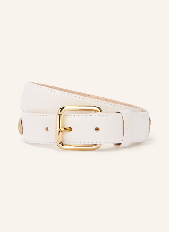 RIANI Ceinture en cuir avec rivets BLANC / OR