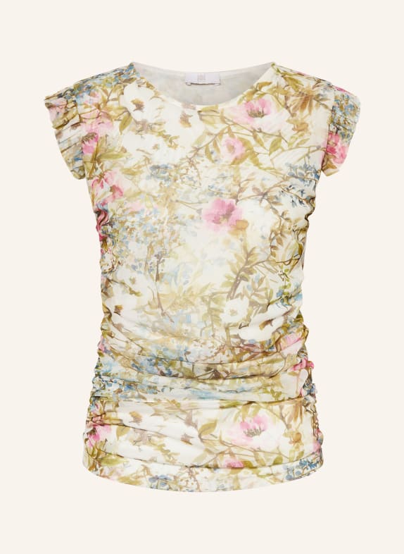 RIANI Top met mesh OLIJF / ROZE / BLAUW