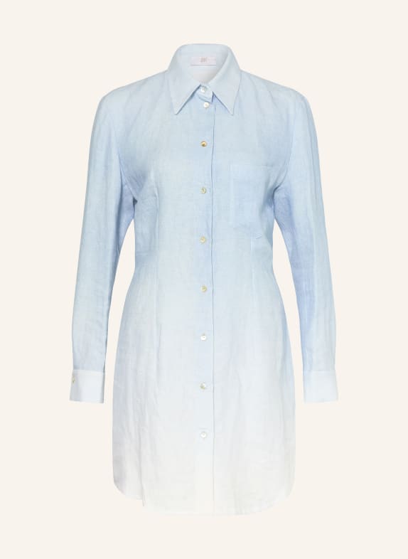 RIANI Hemdblusenkleid aus Leinen HELLBLAU / WEISS