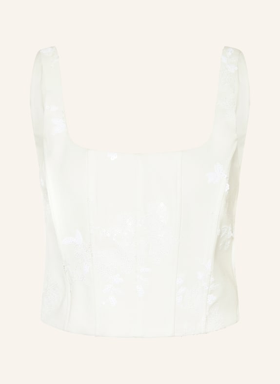 RIANI Cropped-Top mit Pailletten ECRU