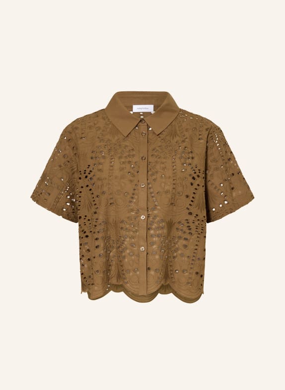 darling harbour Hemdbluse aus Lochspitze OLIVE