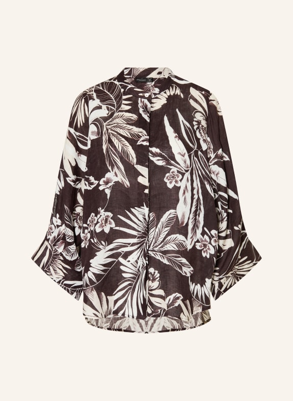 van Laack linen blouse DARK BROWN / BEIGE / WHITE