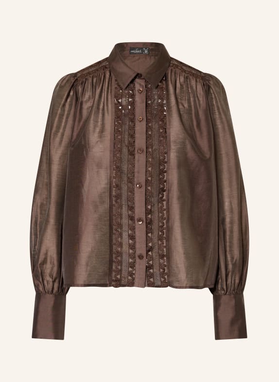 van Laack Hemdbluse VL-ALWIA-PB mit Spitze DUNKELBRAUN