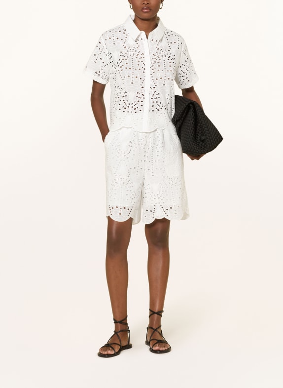 darling harbour Shorts mit Lochspitze WHITE