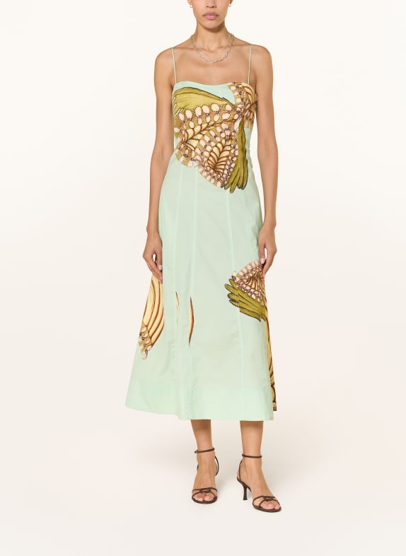 ULLA JOHNSON Kleid VESELA MINT / HELLBRAUN / HELLGRÜN