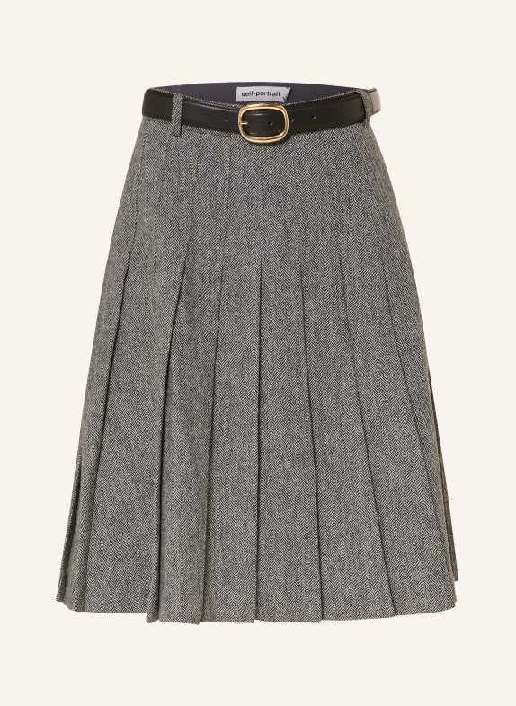 self-portrait pleated skirt GRAY / DARK GRAY