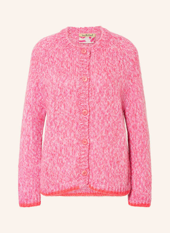 Smith & Soul Strickjacke mit Mohair PINK / HELLGRAU