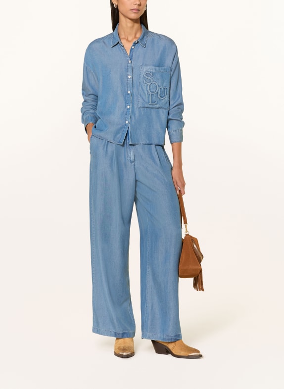 Smith & Soul Overhemdblouse in denimlook BLAUW