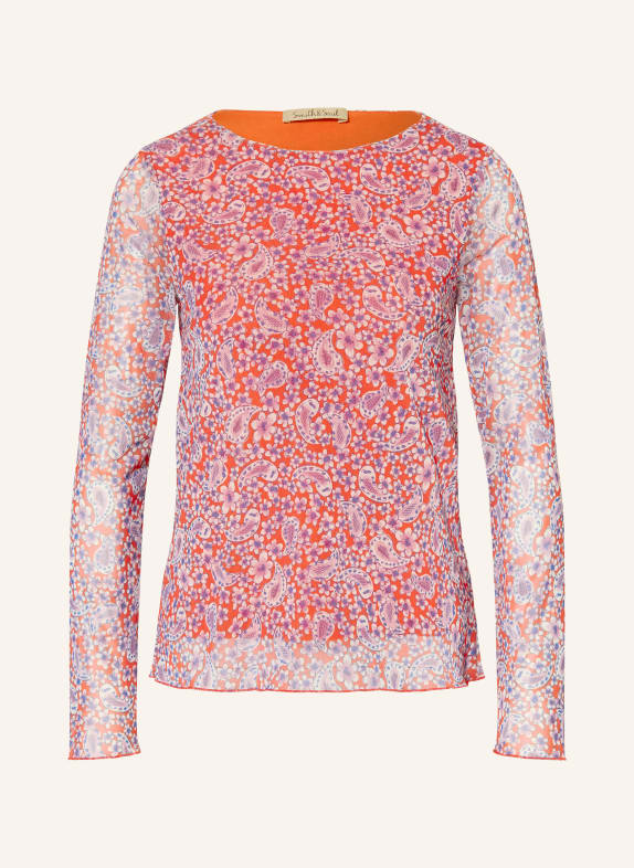 Smith & Soul Blusenshirt aus Mesh ROT / LILA / WEISS