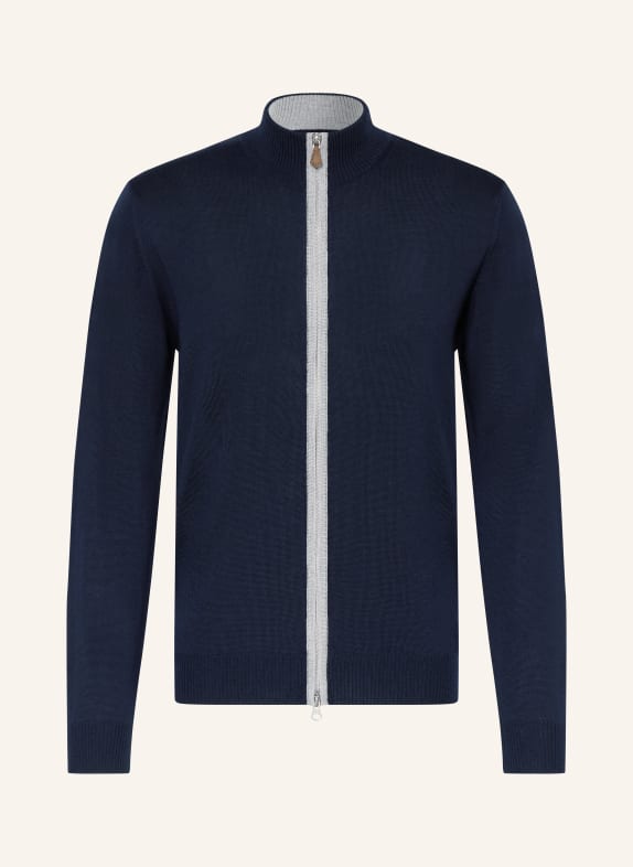 Stenströms Strickjacke aus Merinowolle DUNKELBLAU / GRAU