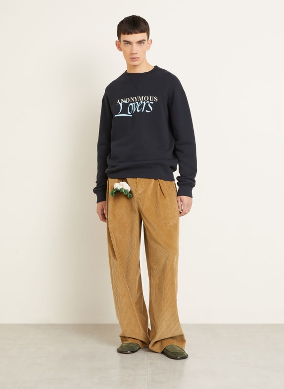 JW ANDERSON sweatshirt DARK BLUE / BEIGE / NEON BLUE