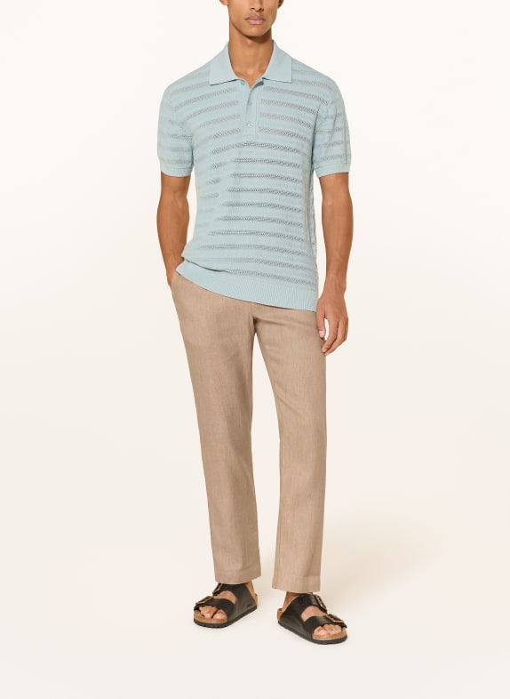FRESCOBOL CARIOCA Gebreid poloshirt VIDAL TURQUOISE