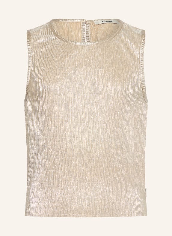 GARCIA Top mit Glitzergarn BEIGE / SILBER