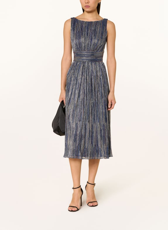 SWING cocktail dress SILVER / DARK RED / DARK BLUE