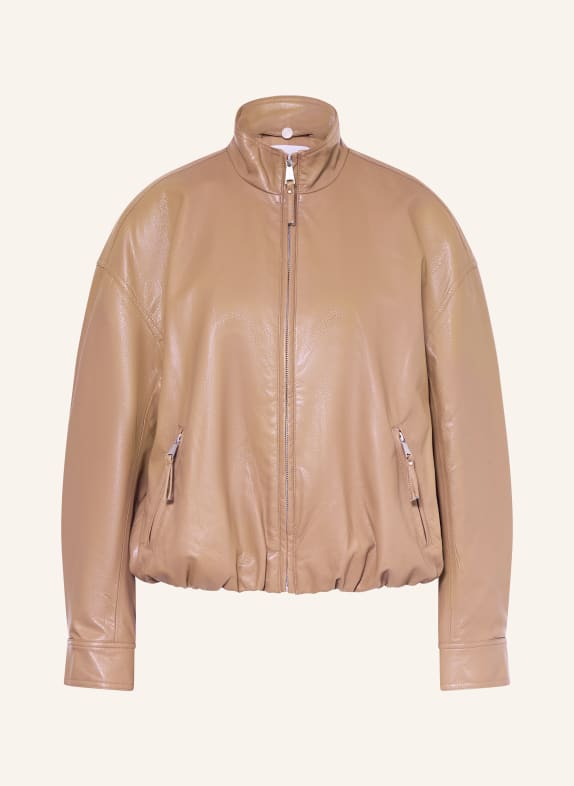 RINO & PELLE Bunda SHAY v koženém vzhledu ČERNOŠEDÁ