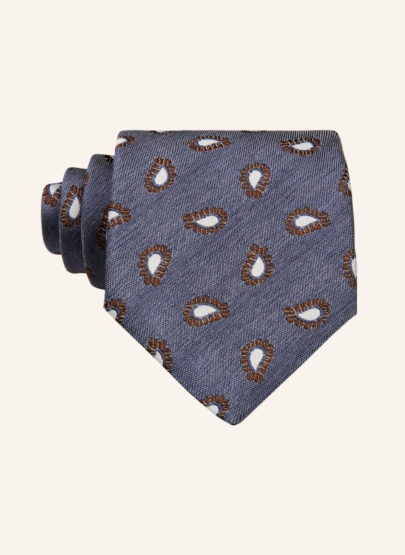 windsor. necktie BLUE / BROWN / ECRU