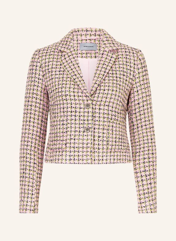 MORE & MORE Bouclé sako RŮŽOVÁ / SVĚTLE ZELENÁ / TMAVĚ MODRÁ