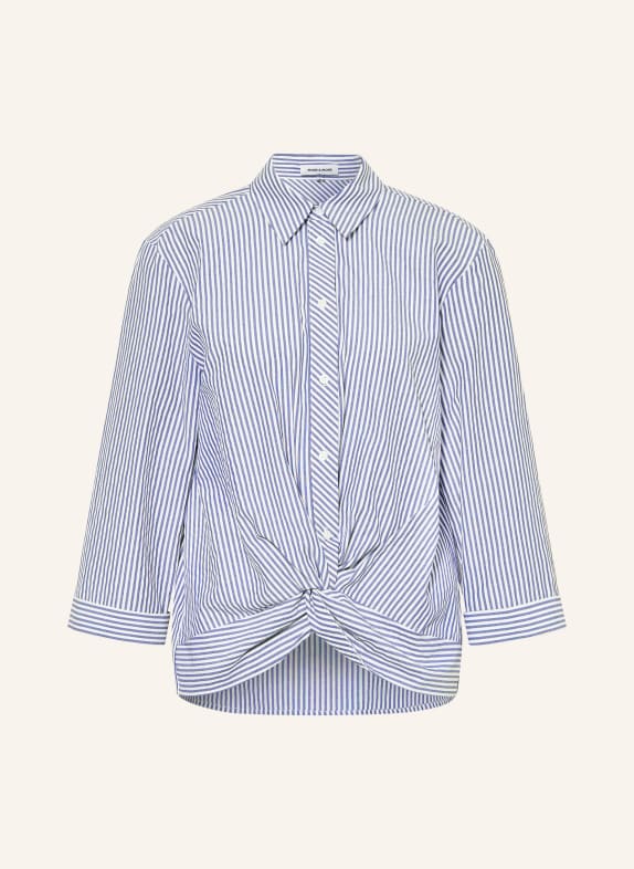 MORE & MORE Košile s 3/4 rukávem TMAVĚ MODRÁ / BÍLÁ